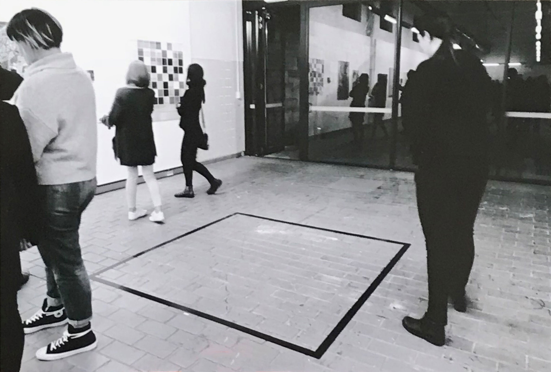 2 meter square demarcated with gaffer's tape